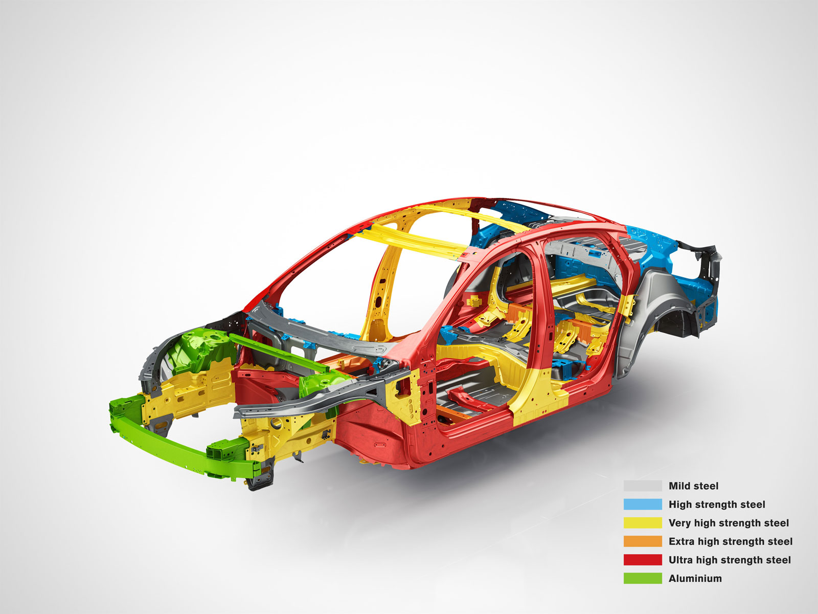 NewAIMS - Volvo S90 Body in White (BIW) classified by material and safety requirement